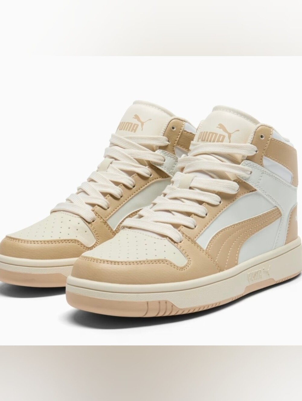 PUMA Women's Mid-Top Sneakers in Beige/Cream